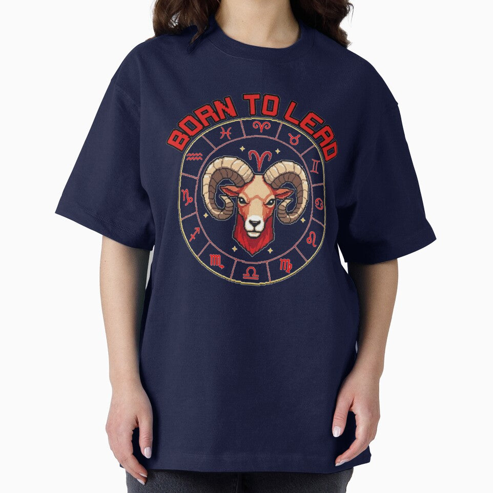 Aries Zodiac Pixel Art – Born to Lead Ram Head Astrological Design by PunkVerseStudio T-Shirts, Hoodie, Sweatshirt (Image 2)