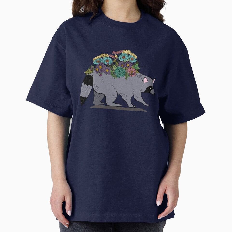 Raccoon with Wild Flowers, Trash Panda by ActuallytheDogs T-Shirts, Hoodie, Sweatshirt | BlankRebels.com (Image 2)