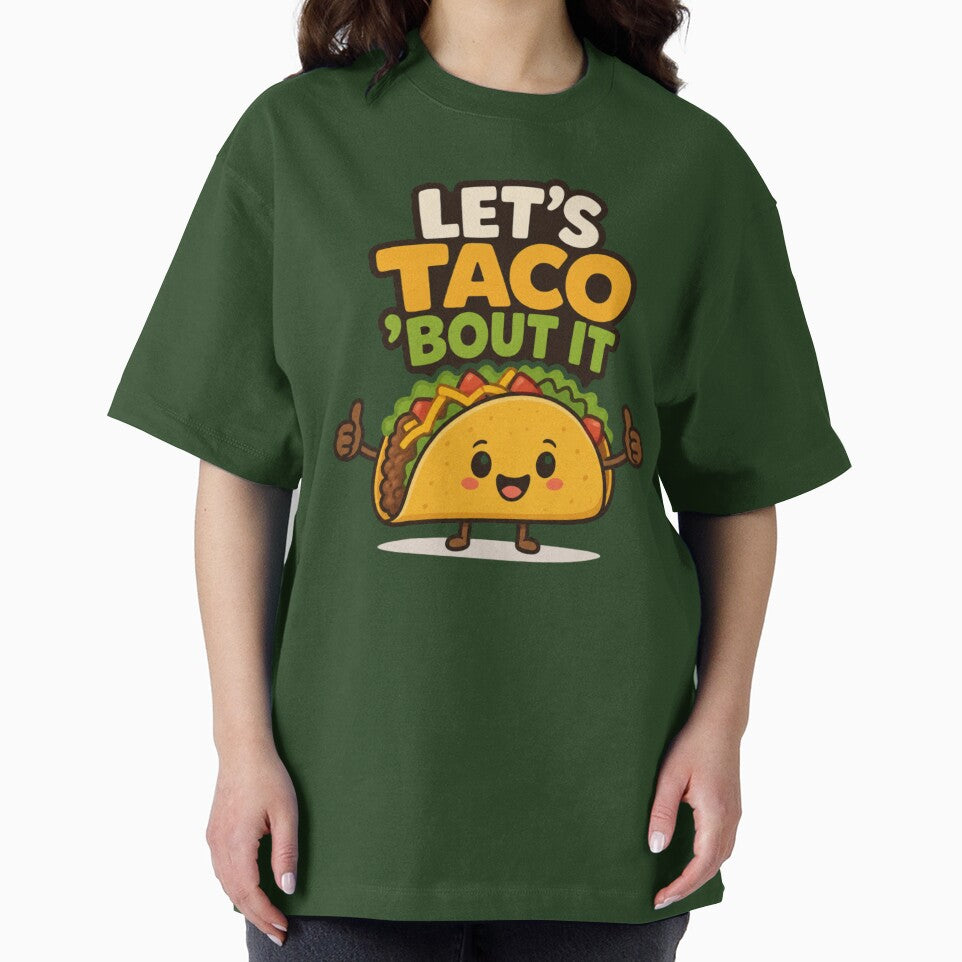 Let's Taco 'Bout It | Cute Kawaii Taco Pun Cartoon Design by Savage Dreams