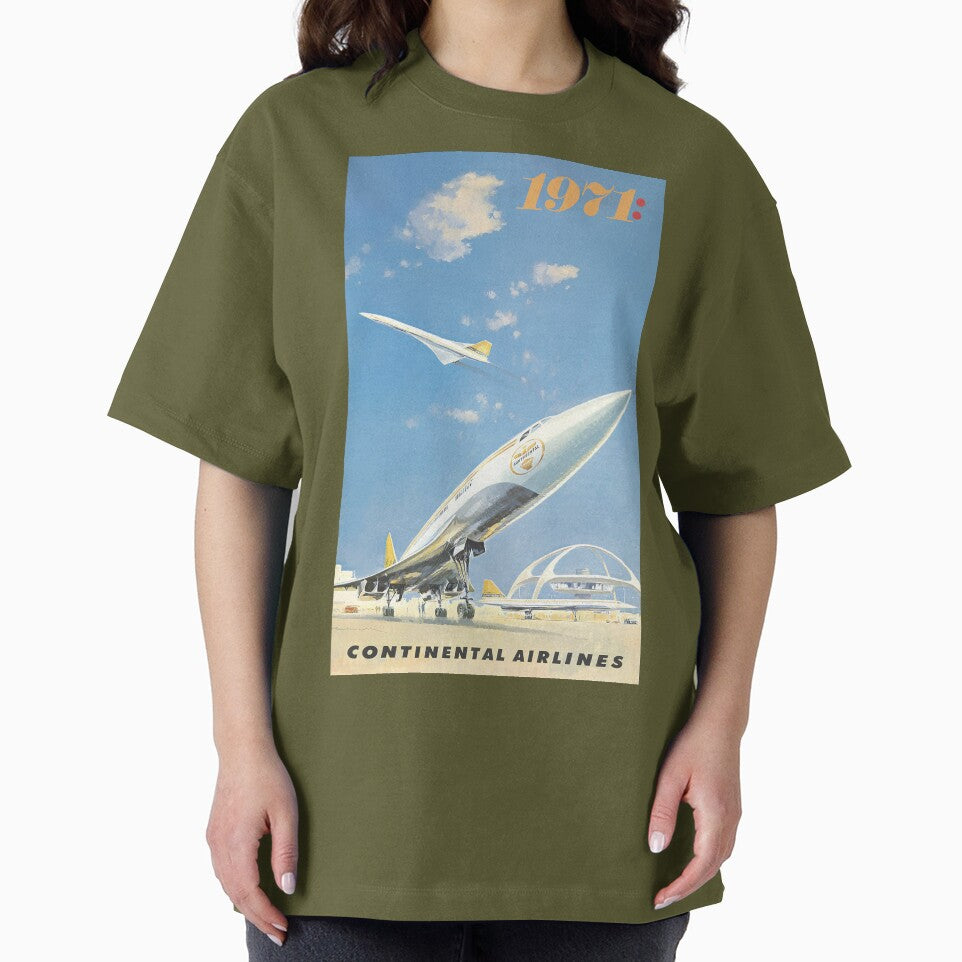 Vintage 1964 Continental Airlines Concorde Poster Fly Supersonic 1971 by Speedbirddesign