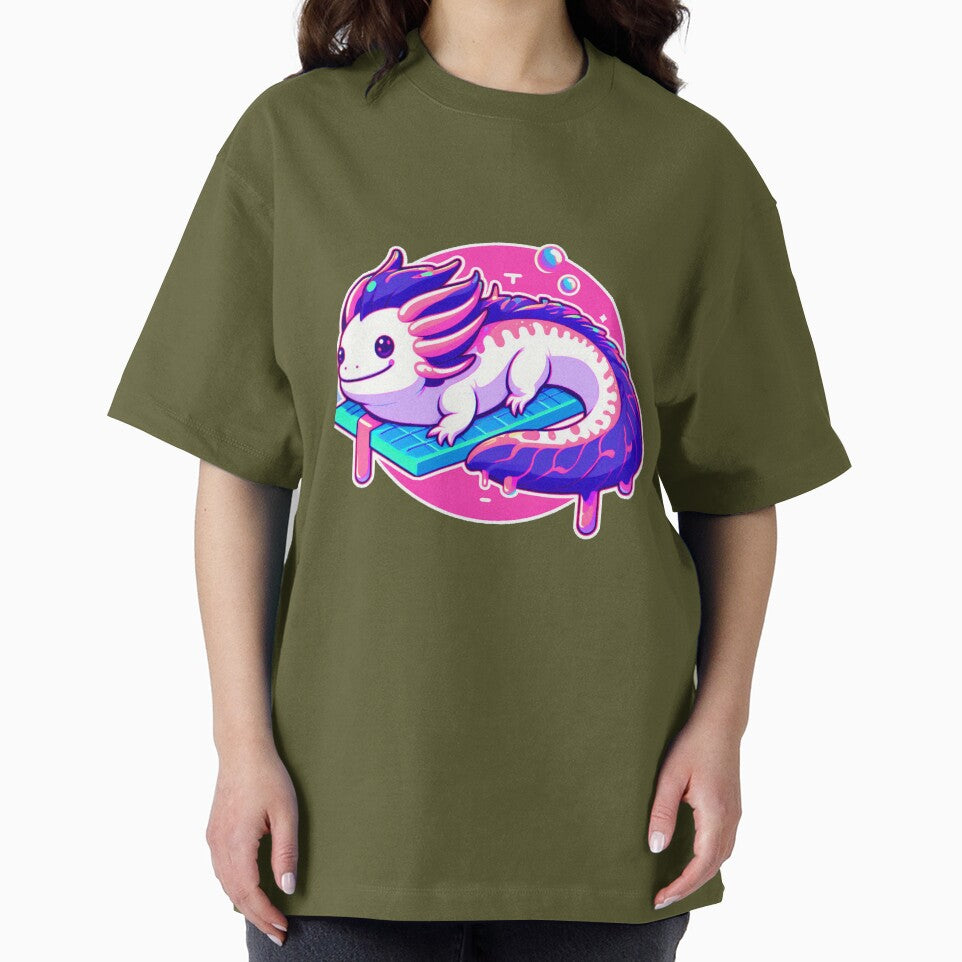 Cute Axolotl chilling vaporwave style by Mr Pyuku T-Shirts, Hoodie, Sweatshirt | BlankRebels.com (Image 2)