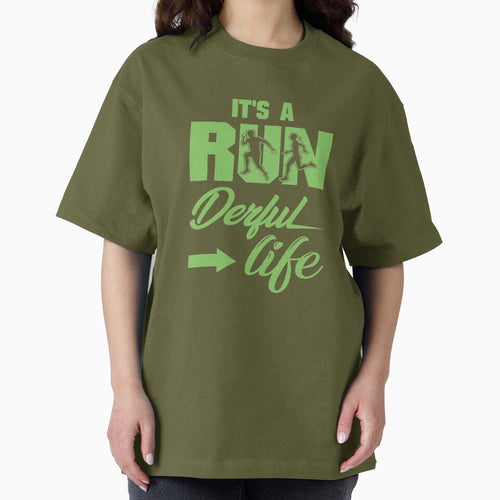 It's A Run Derful Life - Running Quotes - Green, Black, White - Marathoner Gift, Runner's Gift, Running Gift by... (Image 2)