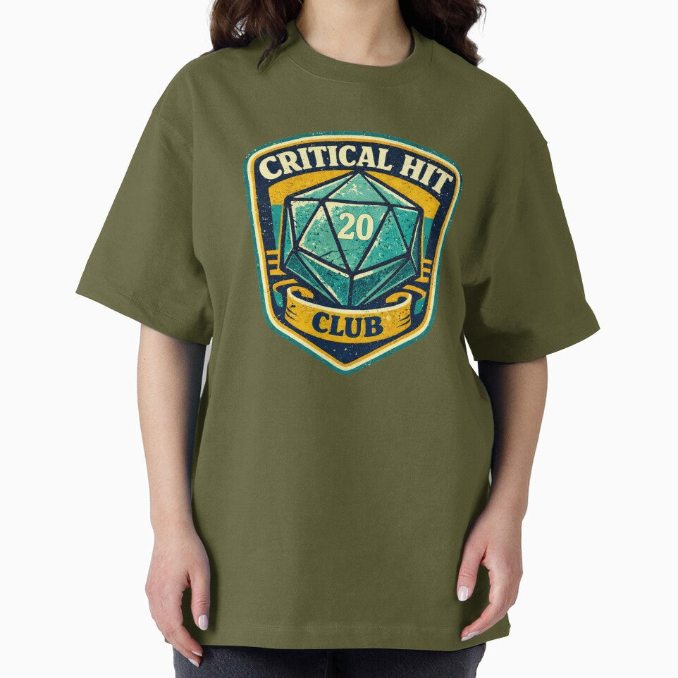 Critical Hit Club D20 Badge Shirt – Natural 20 Tabletop RPG Gamer Design by Forged in the Warp Hoodie, Sweatshirt (Image 2)