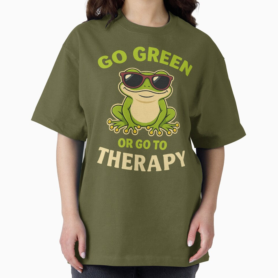 Go Green or Go to Therapy – Funny Frog Nature Therapy Eco Design by s.waniel1