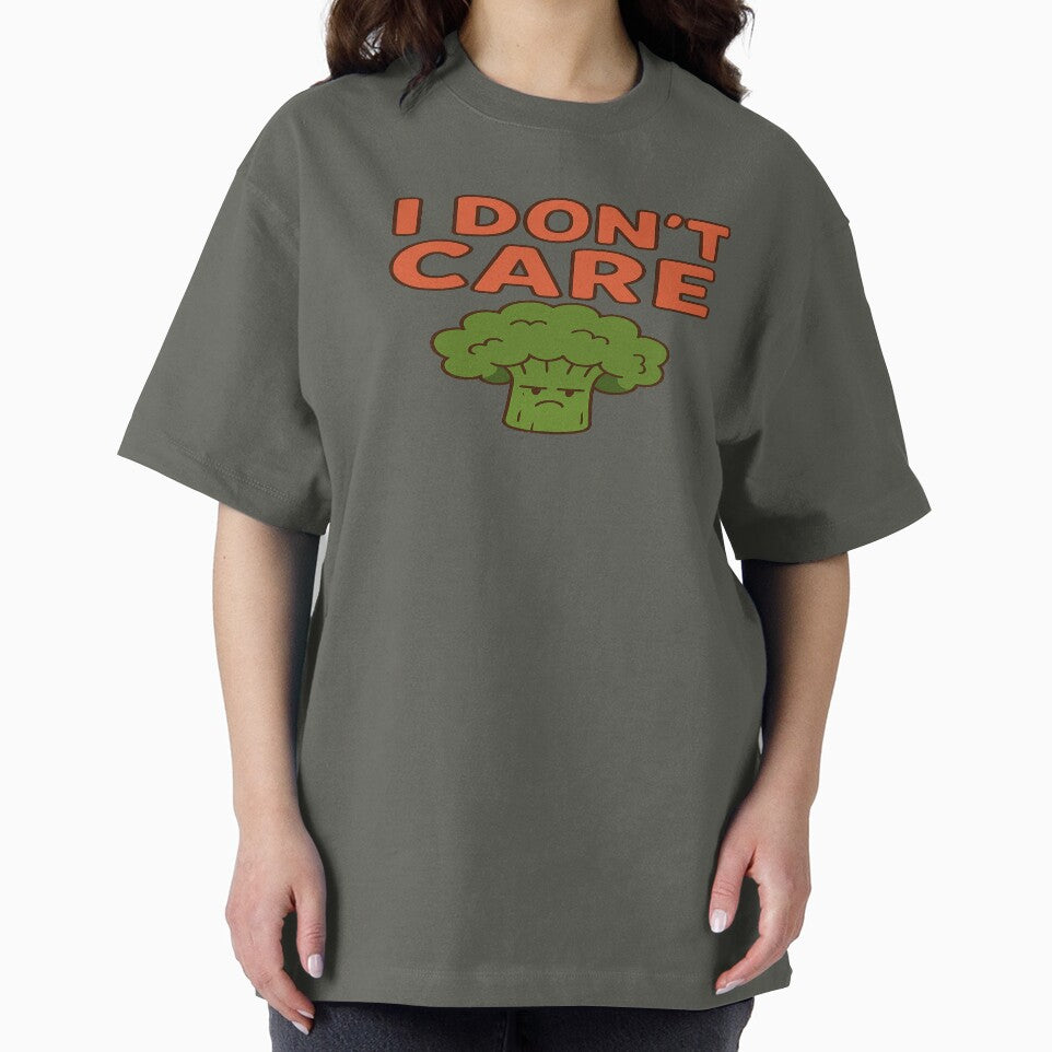 Funny Broccoli Quote Shirt – “I Don’t Care” Cute Vegetable Cartoon | Humor Tee & Hoodie Design by... (Image 2)