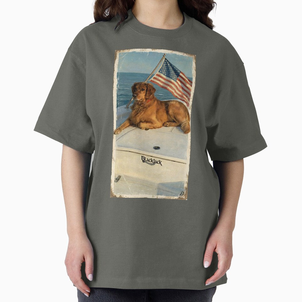 Patriotic Golden Retriever American Flag Boat by EquanimiTee T-Shirts, Hoodie, Sweatshirt | BlankRebels.com (Image 2)