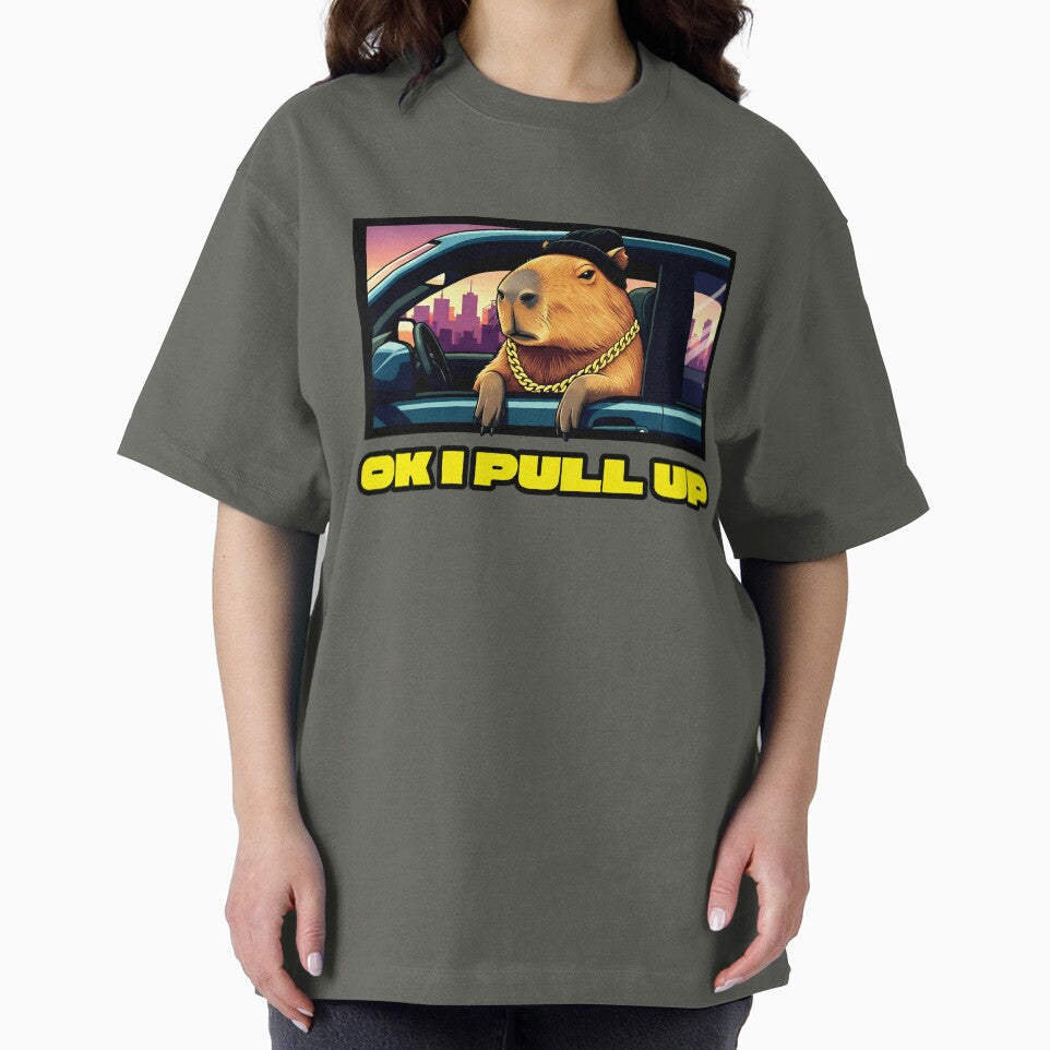Chill Capybara in Car - OK I Pull Up Meme Design by Zayavca T-Shirts, Hoodie, Sweatshirt | BlankRebels.com (Image 2)