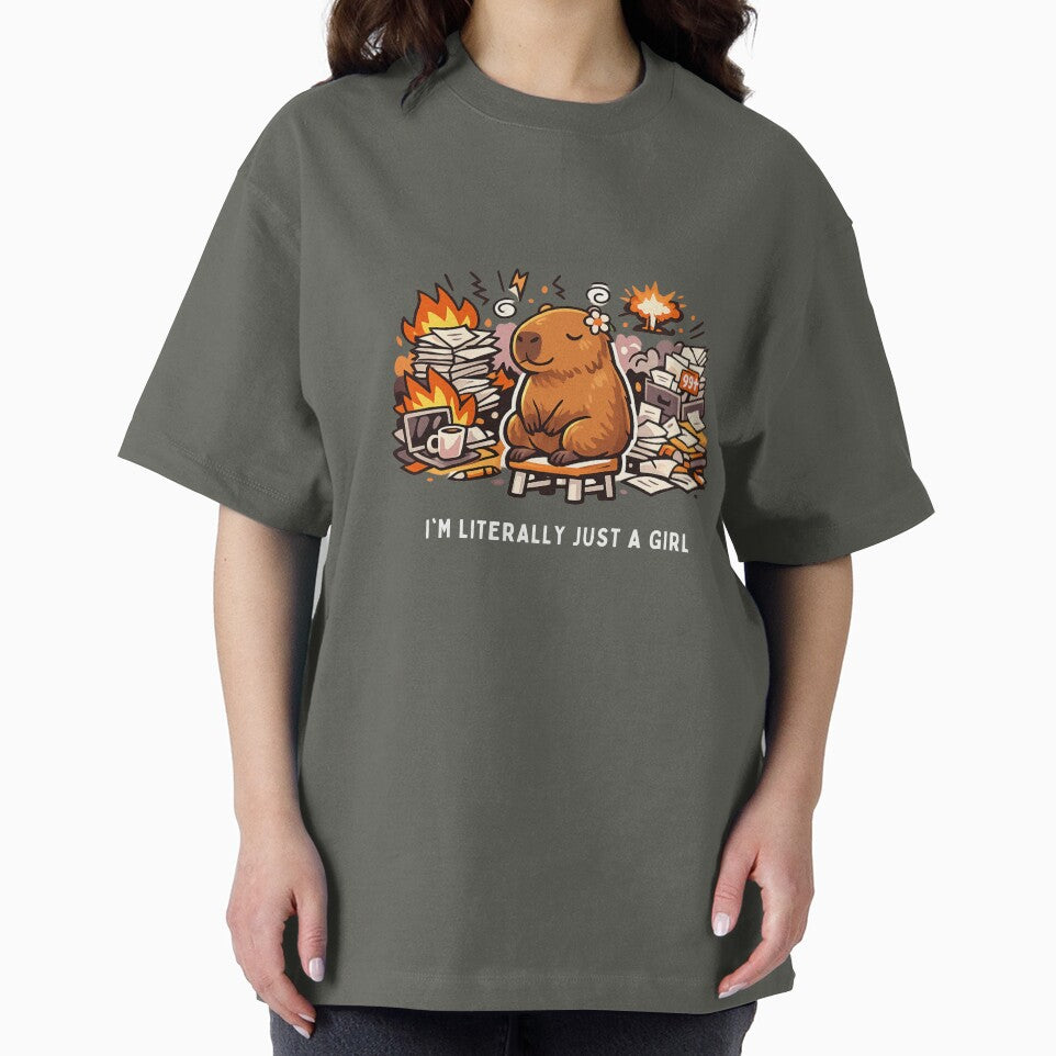 Literally Just a Girl Capybara – Funny Chaos Meme by nbg2012 T-Shirts, Hoodie, Sweatshirt | BlankRebels.com (Image 2)