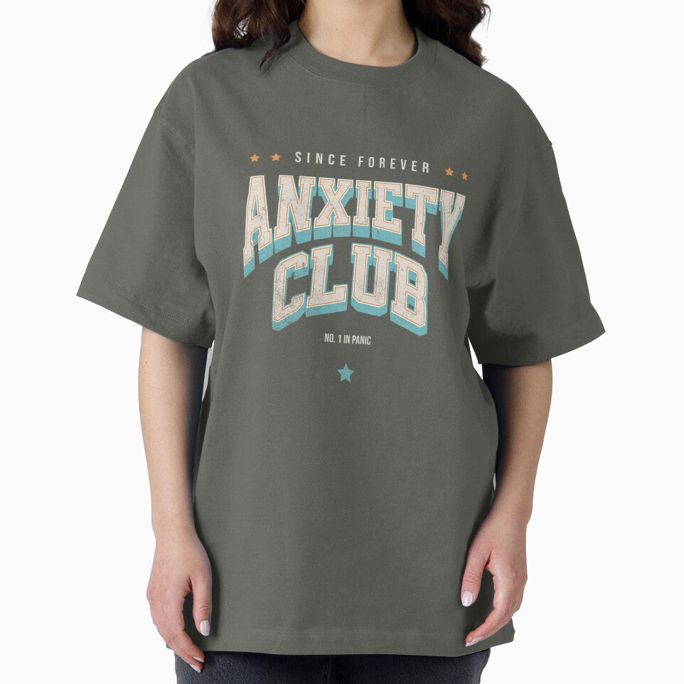 Anxiety Club Retro Sport Tee – Collegiate Style Funny Mental Health Shirt by RealLifeMerchies Hoodie, Sweatshirt (Image 2)