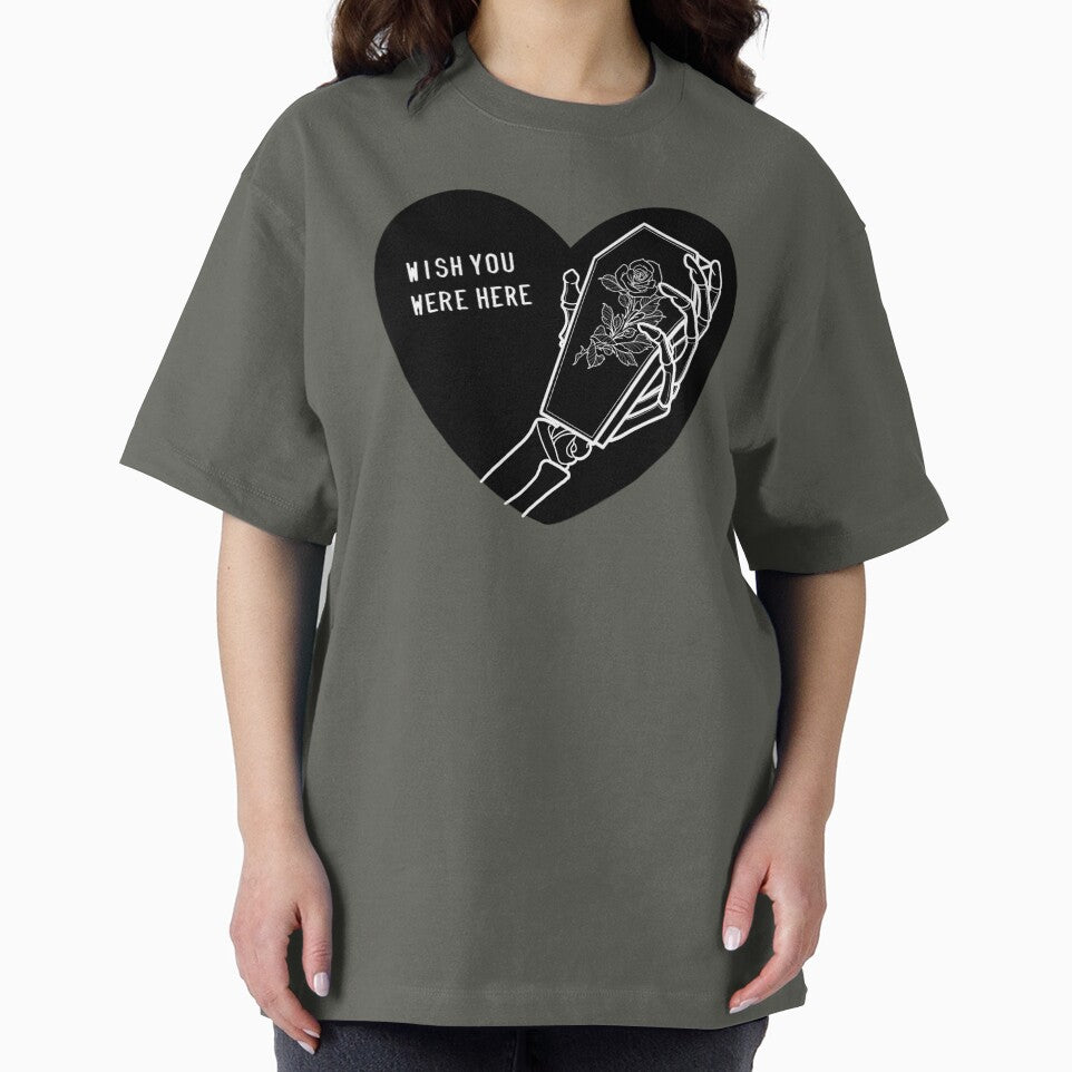 Wish You Were Here Skeleton Hand Casket Coffin Emo Goth Aesthetic by cemeteerie T-Shirts, Hoodie, Sweatshirt (Image 2)