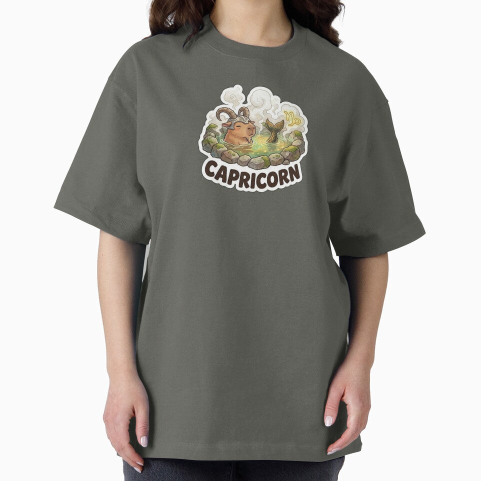 Zodiac Capybara Capricorn – Calm Earth Sign Onsen Cute Zodiac Sticker by Nuist25 T-Shirts, Hoodie, Sweatshirt (Image 2)