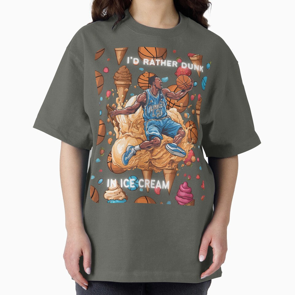 Basketball Design, "I'd Rather dunk in Ice-Cream" Great for Basketball players by JaarebisiA11 T-Shirts,... (Image 2)