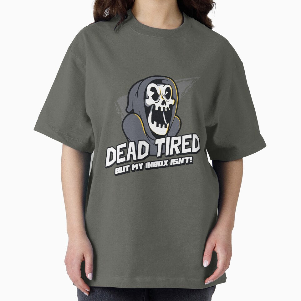 Dead Tired, But My Inbox Isn’t! – Funny Skeleton Office Humour & Work Burnout Sarcasm by SavedBySarcasm