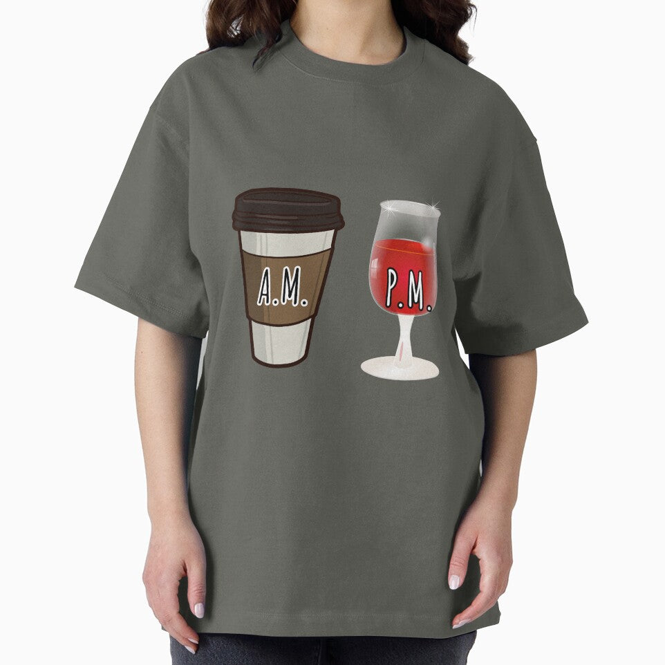 A.M. Coffee P.M. Wine Design by Angela Mello T-Shirts, Hoodie, Sweatshirt | BlankRebels.com (Image 2)