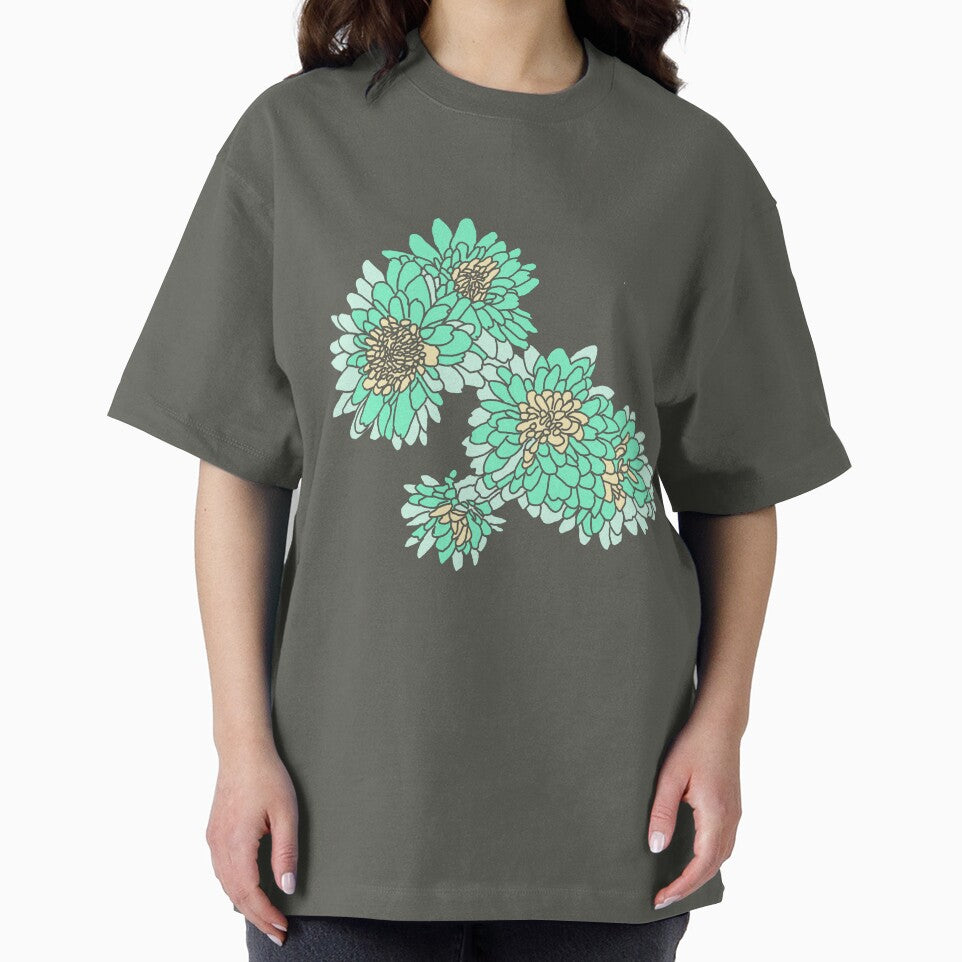Flowy floral - blue chrysanthemum (mums) by PBerry T-Shirts, Hoodie, Sweatshirt | BlankRebels.com (Image 2)