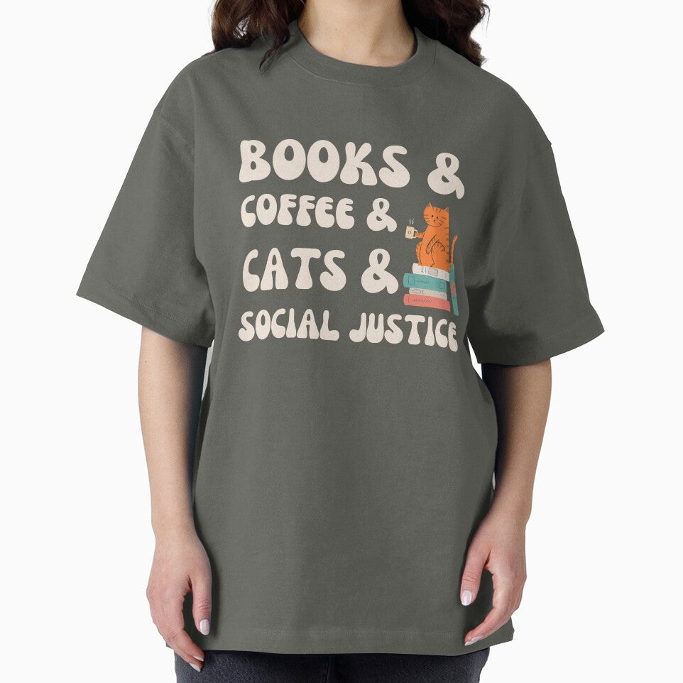 Books And Coffee And Cats And Social Justice by ZingAndPep T-Shirts, Hoodie, Sweatshirt | BlankRebels.com (Image 2)