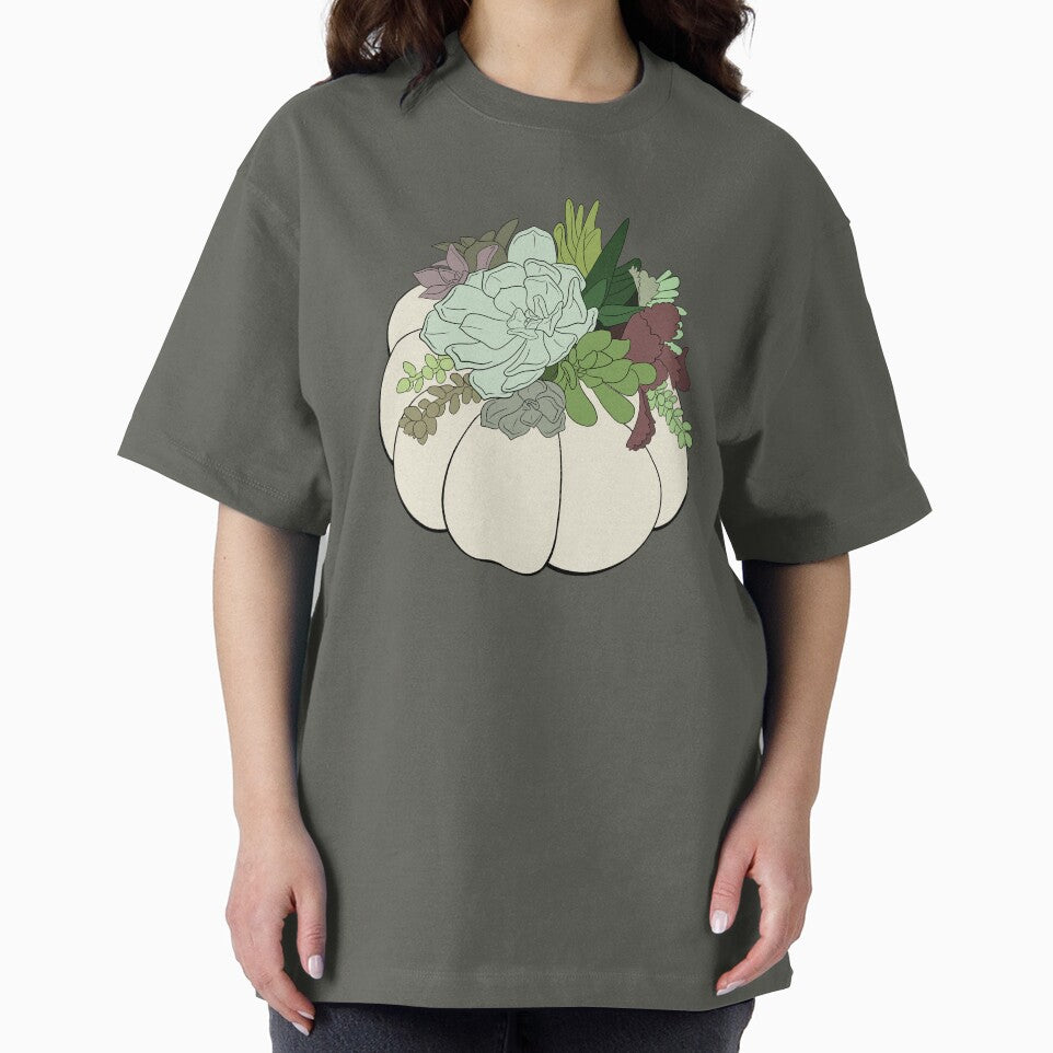 Minimalistic White Succulent Pumpkin by Lady-Lilac T-Shirts, Hoodie, Sweatshirt | BlankRebels.com (Image 2)