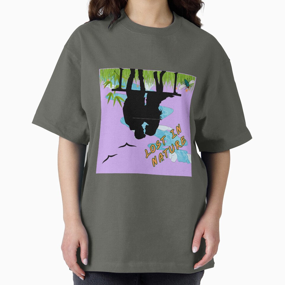 Lost in Nature – Peaceful Reflection Silhouette Art | Nature Lover Illustration by NilofaDesigns T-Shirts,... (Image 2)