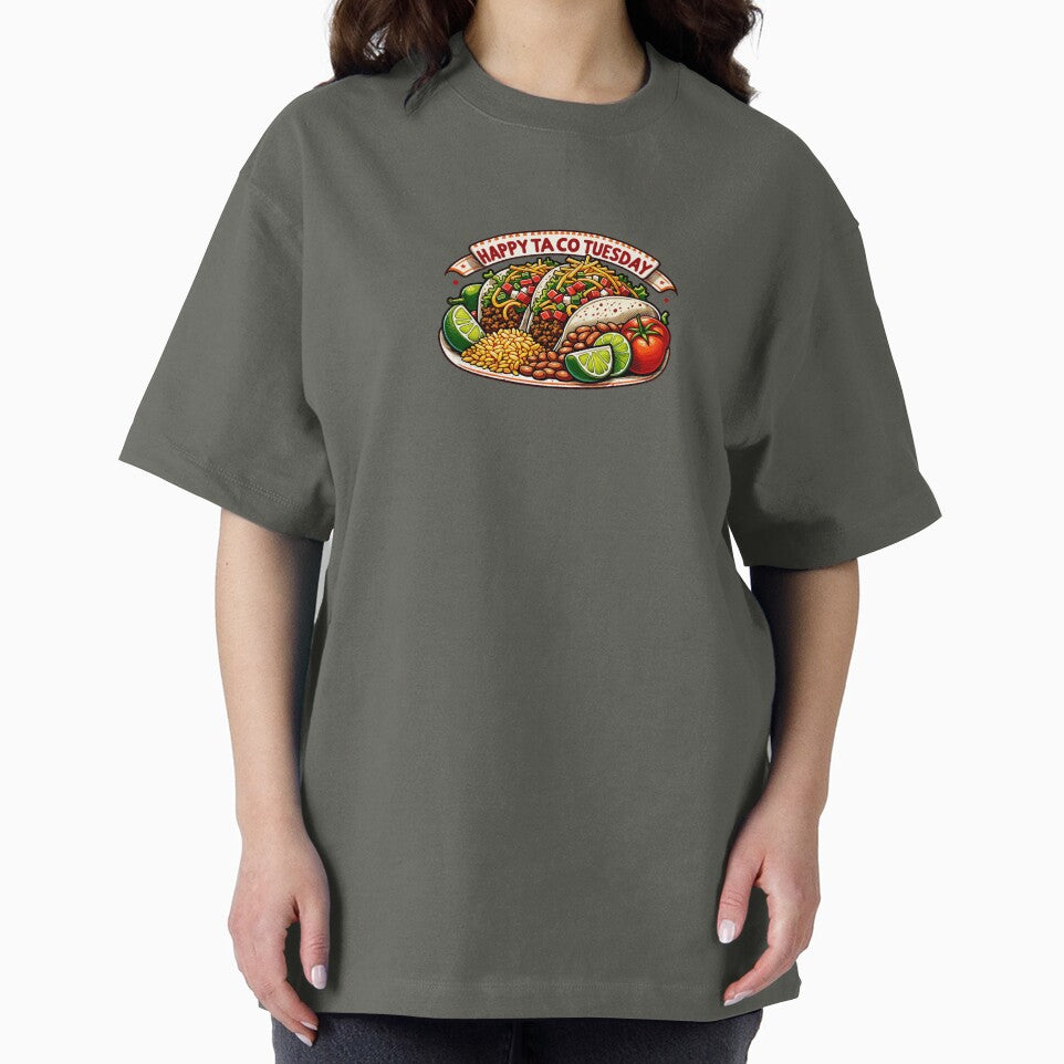 Happy Taco Tuesday with Tan Banner and Red Text by nikkolaus T-Shirts, Hoodie, Sweatshirt | BlankRebels.com (Image 2)