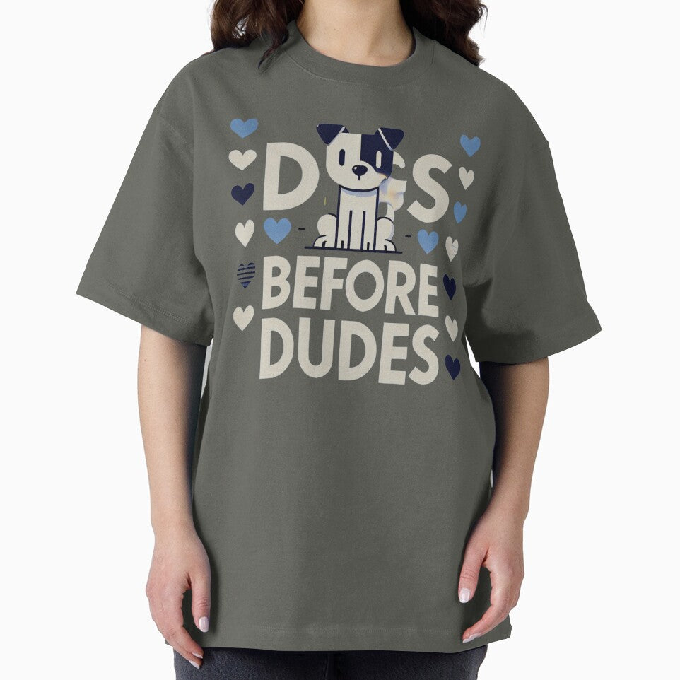 Funny Dog Lover Quote - Dogs Before Dudes Minimalist Design by Kawaii Planet Studio T-Shirts, Hoodie, Sweatshirt (Image 2)