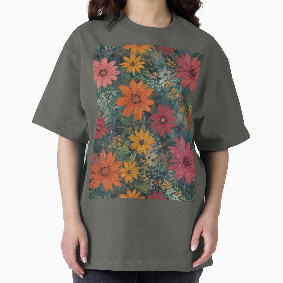 Digital Grunge Florals Pattern Print Design by imanshu T-Shirts, Hoodie, Sweatshirt | BlankRebels.com (Image 2)