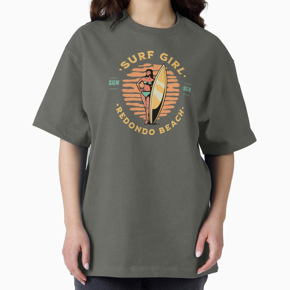Surfer Girl Surfing Redondo Beach Surfing California by CattlettArt T-Shirts, Hoodie, Sweatshirt | BlankRebels.com (Image 2)