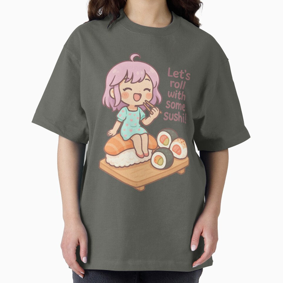 Let’s Roll with Some Sushi – Kawaii Chibi Sushi Lover Art by Snackwear Apparel T-Shirts, Hoodie, Sweatshirt (Image 2)