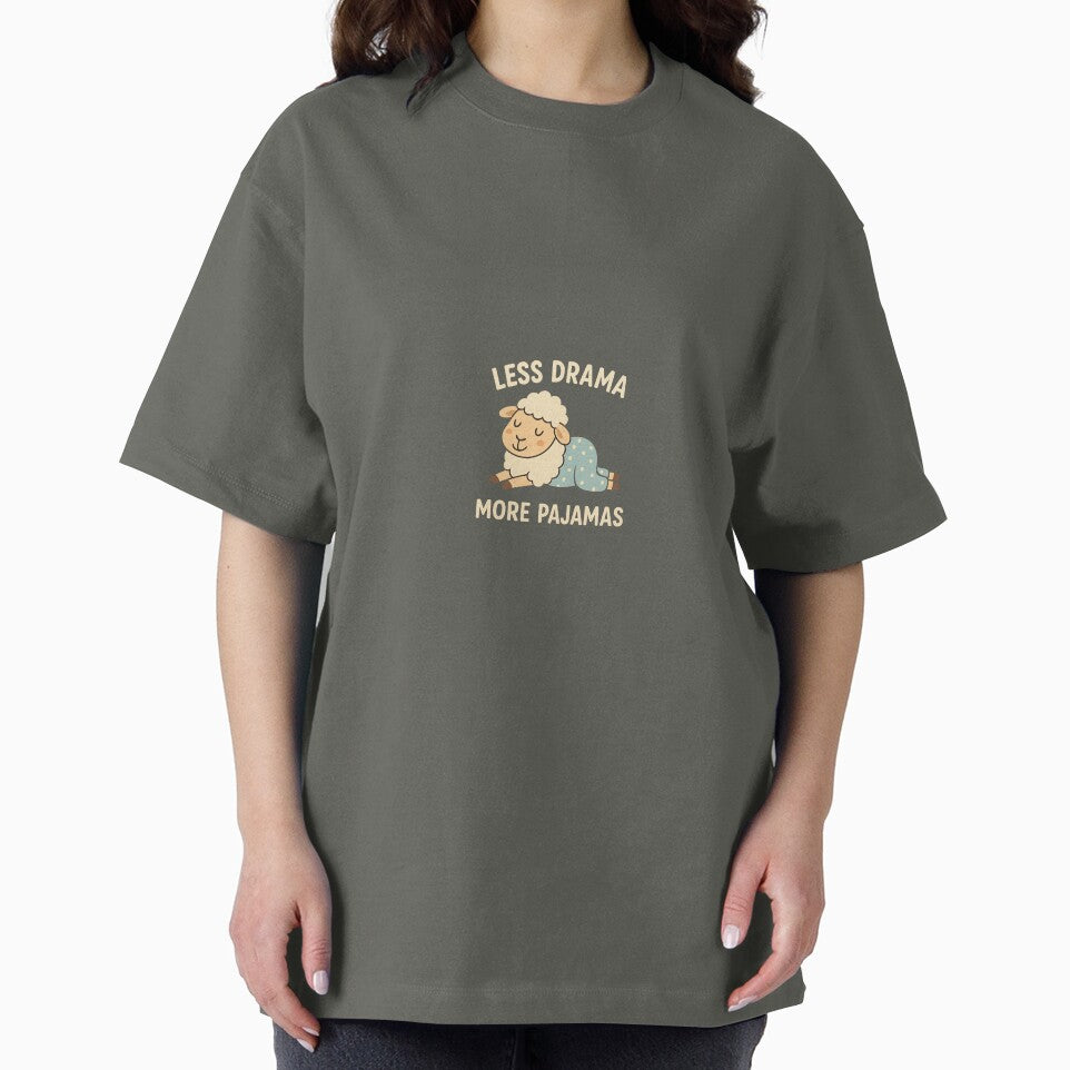 Less Drama, More Pajamas – Funny Cozy Sheep T-Shirt & Hoodie by Unknown-art Sweatshirt | BlankRebels.com (Image 2)