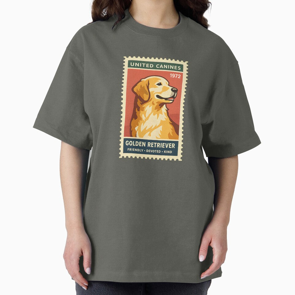 Vintage Golden Retriever Stamp Art by postmarkpaw T-Shirts, Hoodie, Sweatshirt | BlankRebels.com (Image 2)