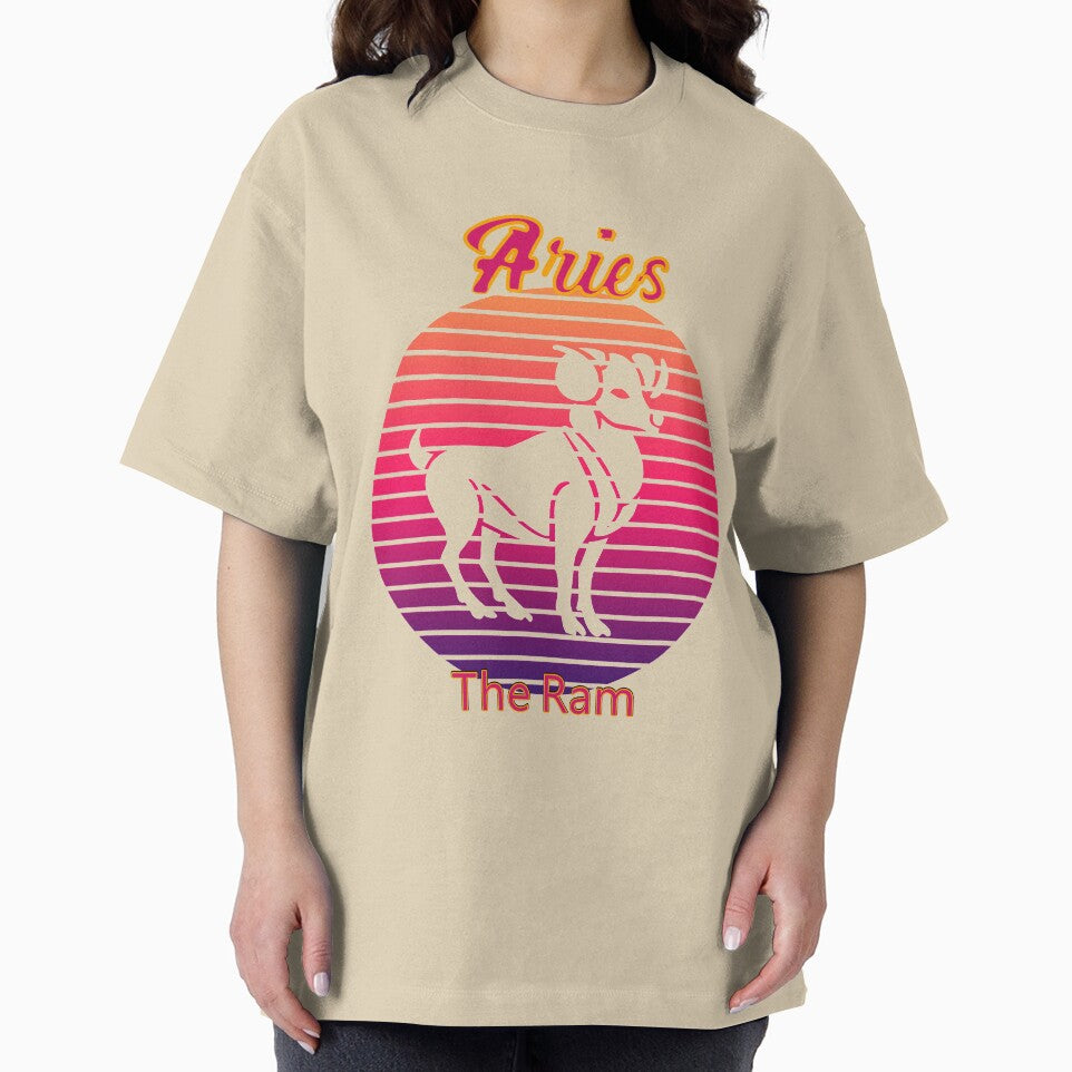 Aries Gifts Cool Retro Sunset Zodiac Sign Birthday by Art2Me T-Shirts, Hoodie, Sweatshirt | BlankRebels.com (Image 2)