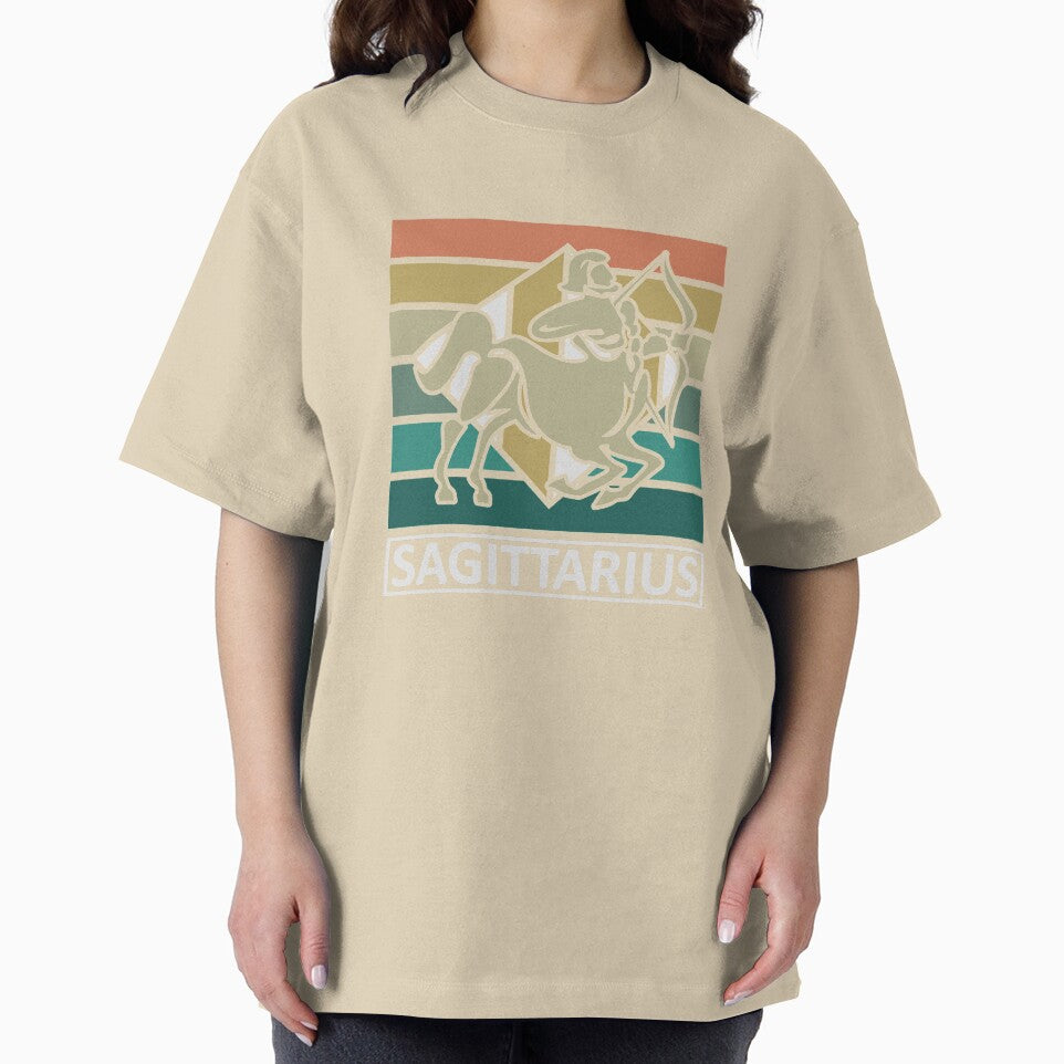 Sagittarius Zodiac Symbol Rainbow Retro Style by Trinket-Trickster T-Shirts, Hoodie, Sweatshirt | BlankRebels.com (Image 2)