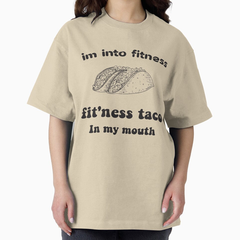 Im into fitness fit'ness taco in my mouth-Stickers & Magnets- Shirt, Funny Fitness T Shirt, Taco Tuesday, Mexican Food Shirt by Aminepop
