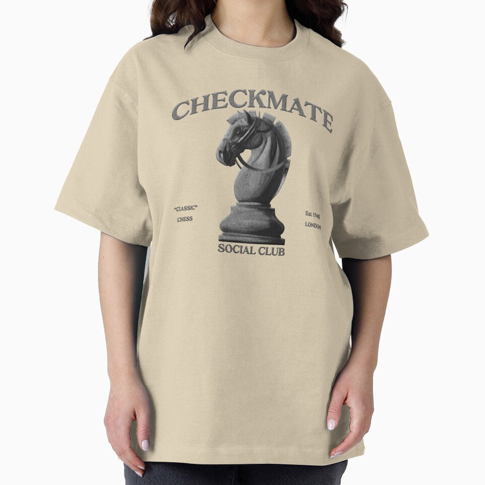 checkmate social club - chess horse embroidery iron patch textured graphic artwork by hayrpictures T-Shirts,... (Image 2)