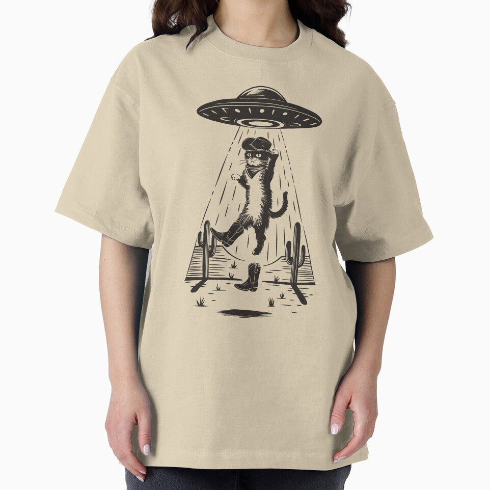 Cowboy Cat UFO by wowwowmeow T-Shirts, Hoodie, Sweatshirt | BlankRebels.com (Image 2)
