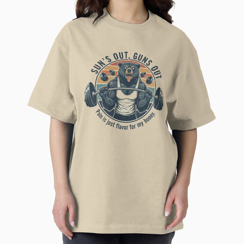 Funny Gym Bear Bodybuilding – Sun's Out Guns Out Retro 90s Vintage Art by FakeJoo T-Shirts, Hoodie, Sweatshirt (Image 2)