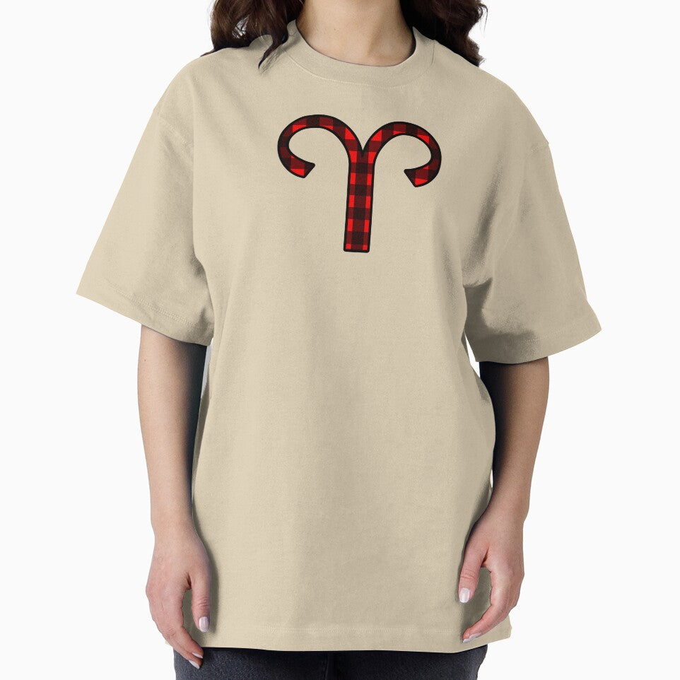 Aries Zodiac Symbol in Red and Black Buffalo Plaid by Bumblefuzzies T-Shirts, Hoodie, Sweatshirt | BlankRebels.com (Image 2)