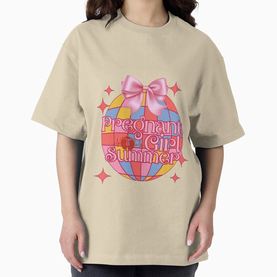 Pregnant Girl Summer Coquette Disco Ball Pregnancy Reveal by SunfullyYours