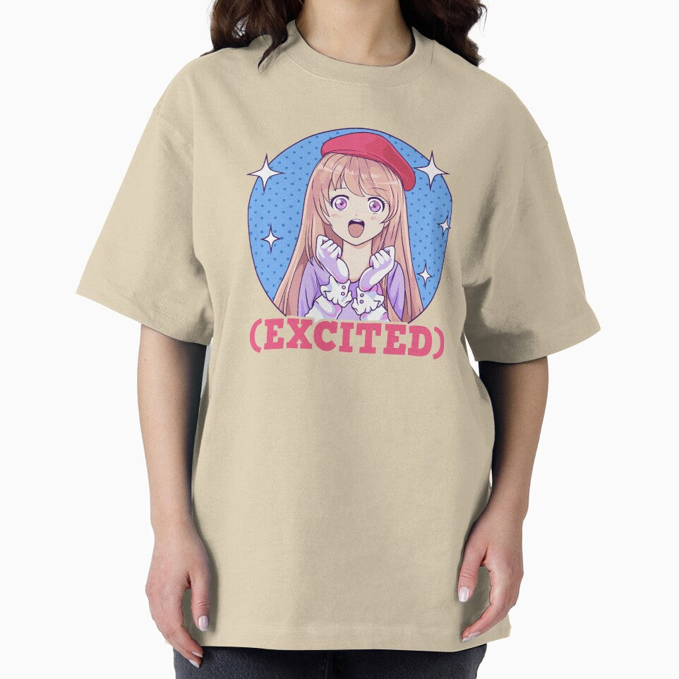 Cute Excited Anime Girl Funny Excited Face by perfectpresents T-Shirts, Hoodie, Sweatshirt | BlankRebels.com (Image 2)