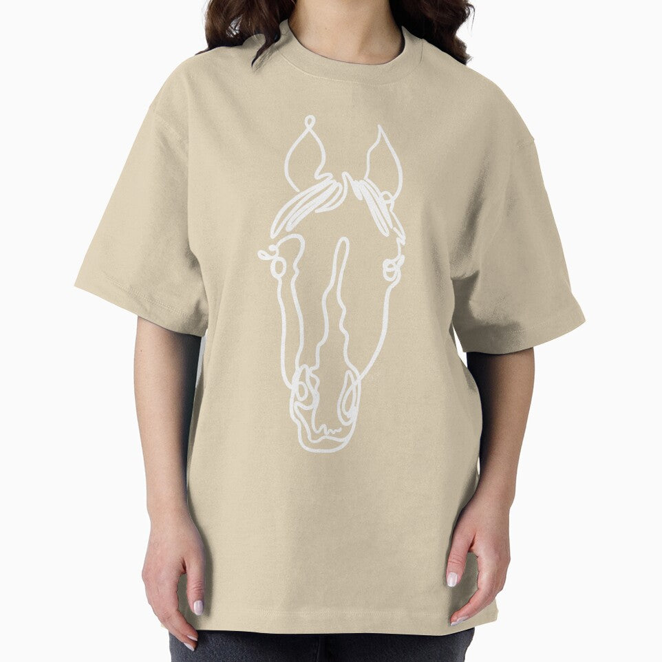 single wild pony thick line art white - arabian with a snip by freeinthelines T-Shirts, Hoodie, Sweatshirt (Image 2)