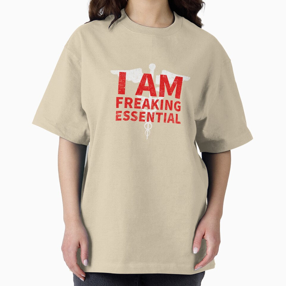 I am freaking essential RN Registered Nurse EMS Paramedic COVID 19 DISTRESSED VERSION by Dan Brady T-Shirts,... (Image 2)