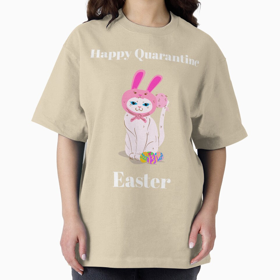 Copy of Happy Quarantine Easter Catbunny design by boopsblunt T-Shirts, Hoodie, Sweatshirt | BlankRebels.com (Image 2)