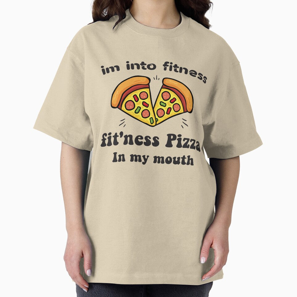 Im into fitness fit'ness pizza in my mouth-Stickers & Magnets- Shirt, Funny Fitness T Shirt, pizza Tuesday,... (Image 2)