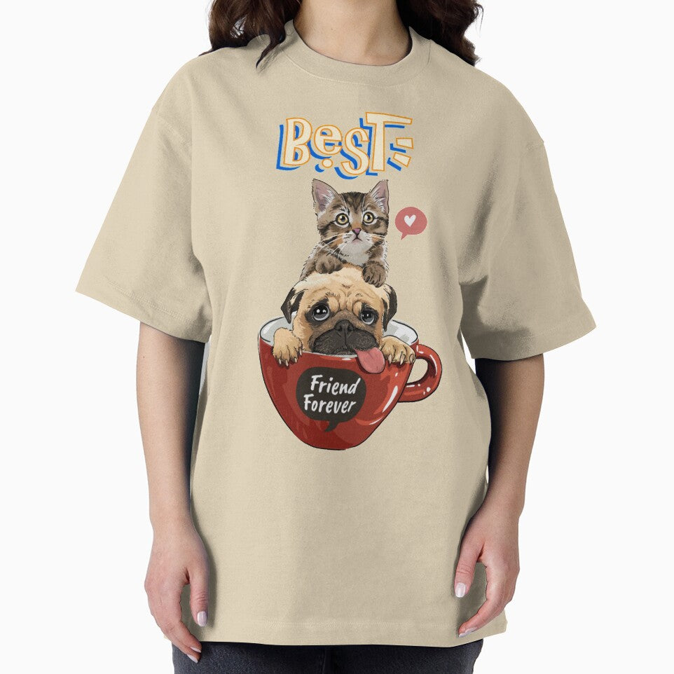 Best Friend Forever Baby Bulldog And Kitten In A Cup by darknessjeff86 T-Shirts, Hoodie, Sweatshirt (Image 2)