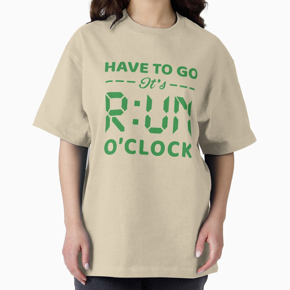 Have To Go It's RUN o'clock - Funny Running Quotes -  Yellow,Green, Gray, White - Marathoner Gift, Runner's... (Image 2)