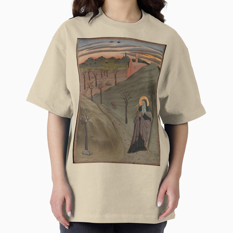 Sunset painting, Sunset Artwork,Saint Anthony the Abbot in the Wilderness by danaJG T-Shirts, Hoodie, Sweatshirt (Image 2)