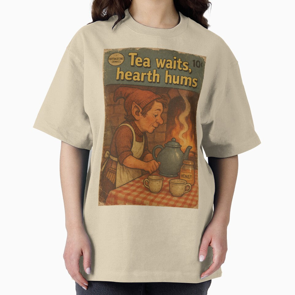 Nostalgic Cottagecore: Tea Waits Hearth Hums T-Shirts, Hoodie, Sweatshirt