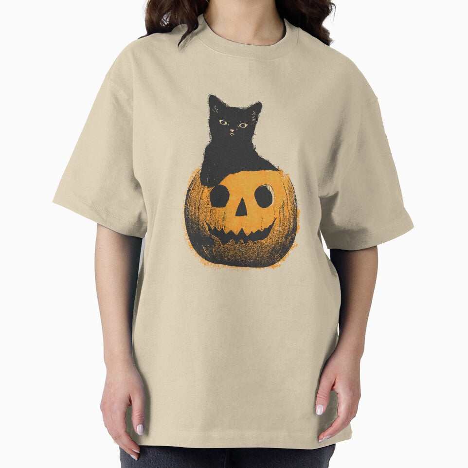 Cute spooky cat in pumpkin - Halloween retro by GoldenGodDesign T-Shirts, Hoodie, Sweatshirt | BlankRebels.com (Image 2)