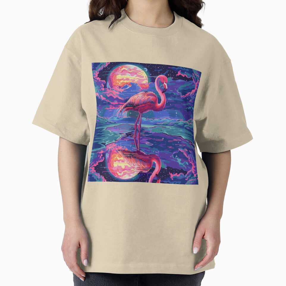 Cosmic Flamingo Pixel Art by Kaos-Bit