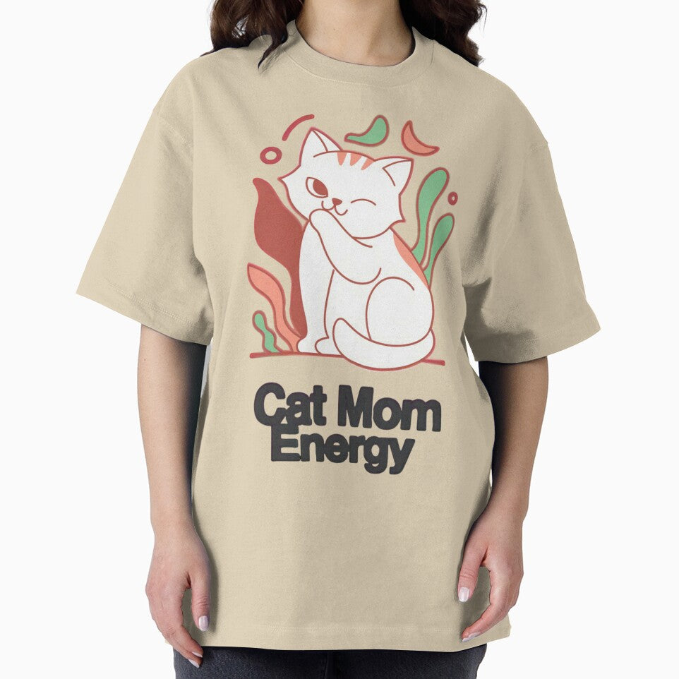 Cat Mom Energy – Cute Minimalist Cat Line Art Vector | Aesthetic Kitty by Design_Your_Day T-Shirts, Hoodie,... (Image 2)