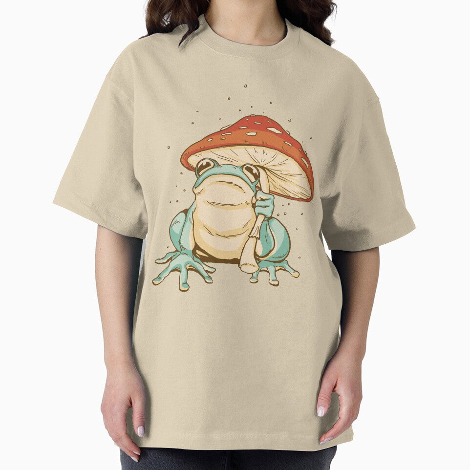 Cottagecore Frog Under Mushroom by Chadwick Bradley T-Shirts, Hoodie, Sweatshirt | BlankRebels.com (Image 2)